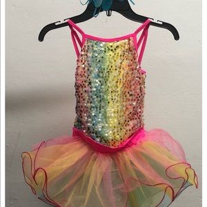 Ballet or tap costume attached short tutu